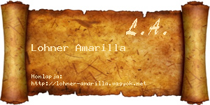 Lohner Amarilla névjegykártya